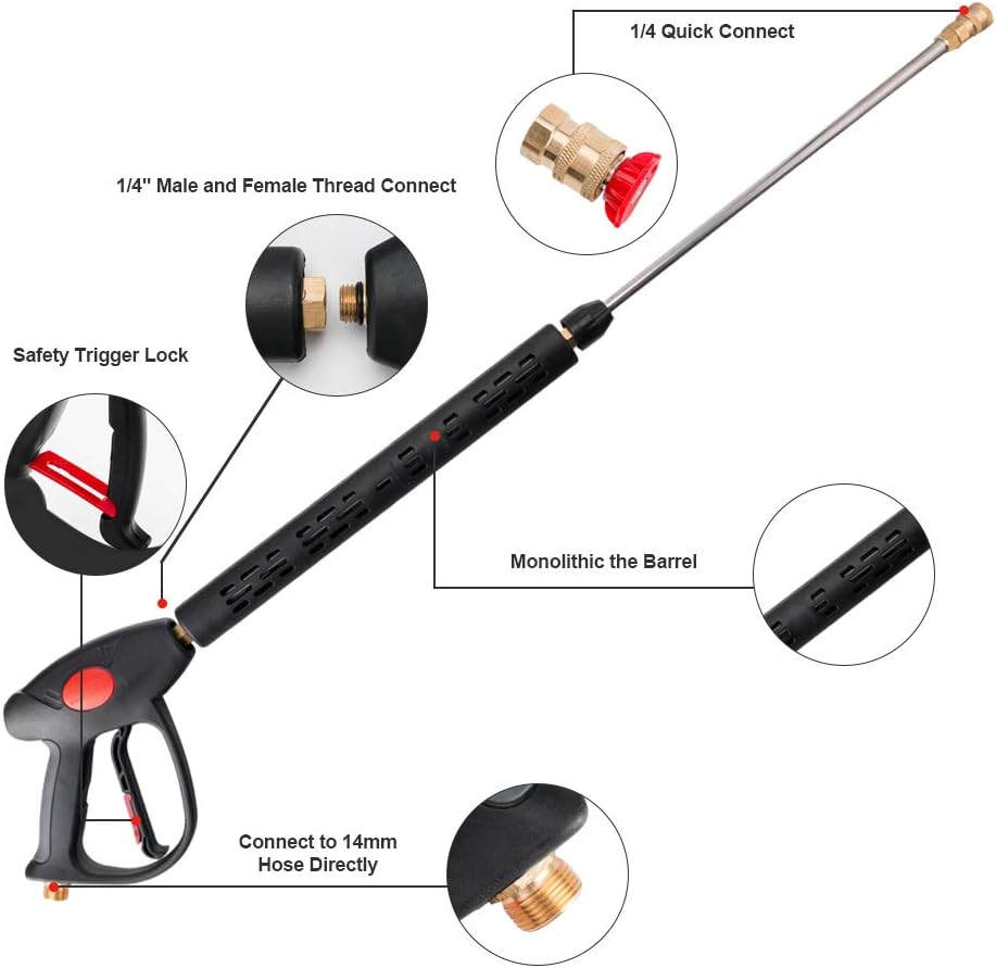 Car Pressure Washer with Extension Wand for Hot and Cold Water